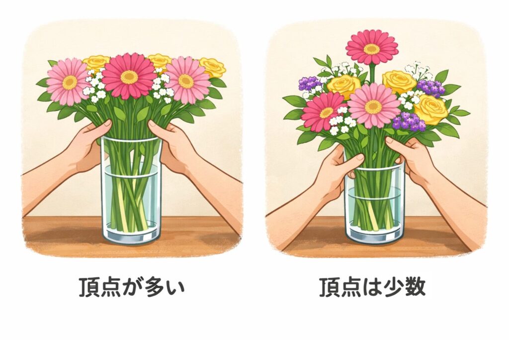 スーパーの花束を花屋見えにするテクニックを図解