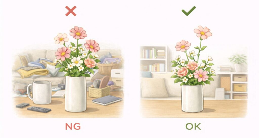 背景の違いを比較する図