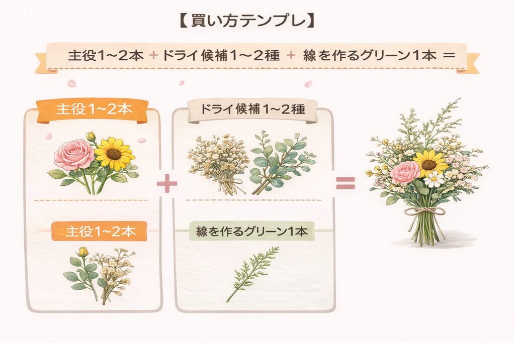 花の買い方のテンプレ図