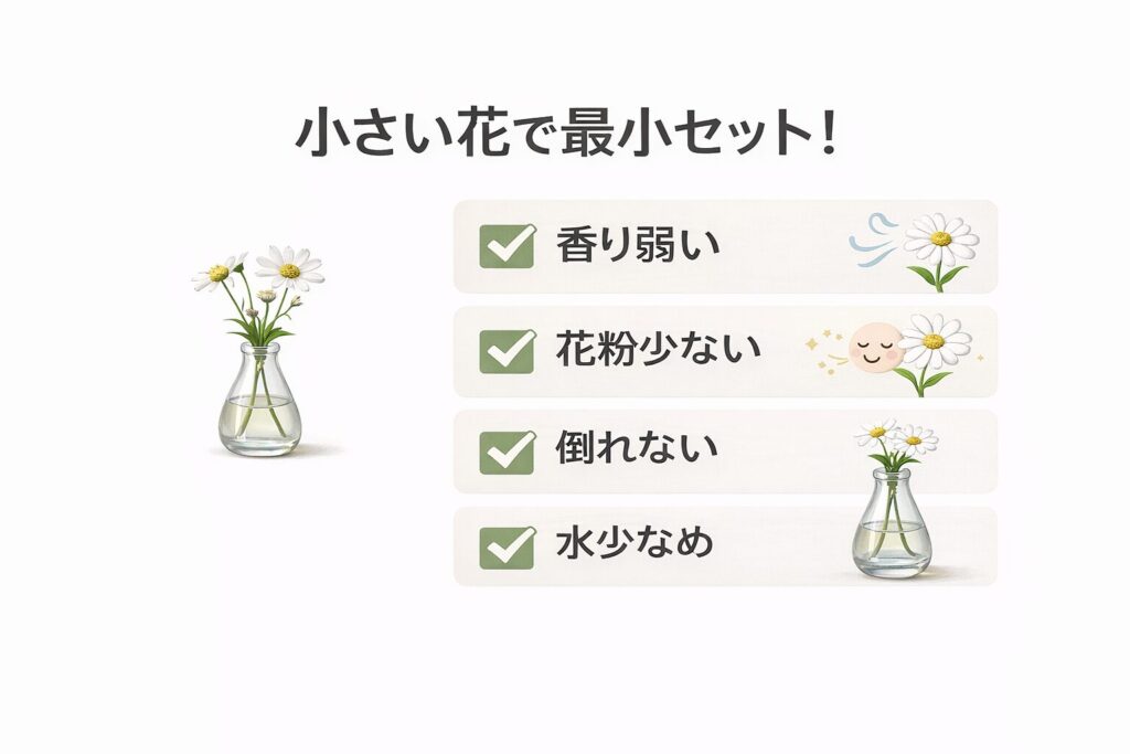 初心者でも1週間続くデスクの花最小セットを図解