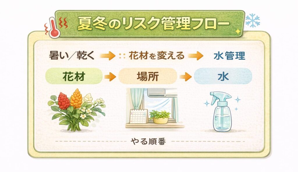 夏冬のリスク管理フローの図