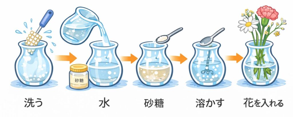 延命剤(代用)を使う手順